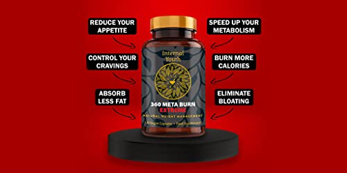 360 Meta Burn Extreme - Weight Loss Pills That Work Fast - Fat Burners for Women and Men Weight Loss - 120 High Strength Fat Burner Diet Pills – Natural Ingredients to Reduce Hunger - Internal Youth