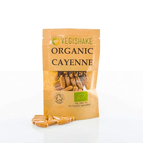 Organic Cayenne Pepper HPMC Capsules 900mg Supplements Fat Energy Burner Loss Diet Weight Satiety Management Vegan Halal Kosher (90 Capsules)