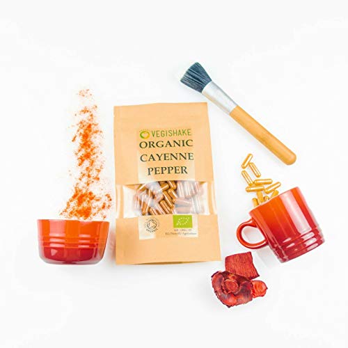 Organic Cayenne Pepper HPMC Capsules 900mg Supplements Fat Energy Burner Loss Diet Weight Satiety Management Vegan Halal Kosher (90 Capsules)