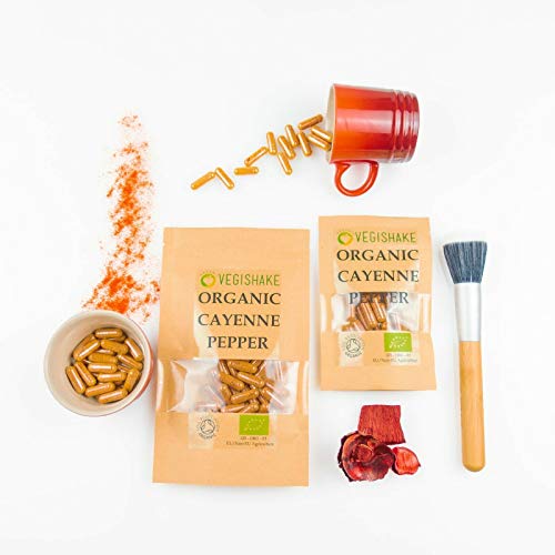 Organic Cayenne Pepper HPMC Capsules 900mg Supplements Fat Energy Burner Loss Diet Weight Satiety Management Vegan Halal Kosher (90 Capsules)
