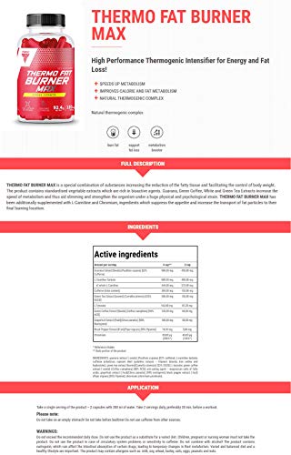 Thermo Fat Burner Max 120tab Trec, Improves Calorie and Fat Metabolism, Natural Thermogenic Complex