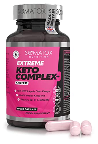 Extreme Keto Complex Max – K-Vitex™ Advanced Ketogenic Formula for Weight Loss - Fat Burner Diet Pills | Apple Cider Vinegar, MCT, Vitamins B12, B2, C, E & D3 – 30 Day Supply/Vegan Capsules