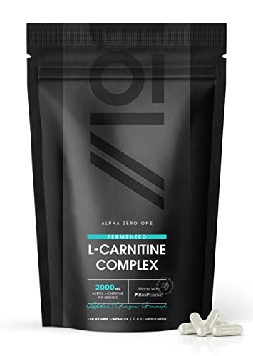 L-Carnitine 2000mg with BioPerine® - Energy & Metabolism Support - High Strength Acetyl L-Carnitine Complex - Non GMO, Gluten Free, Halal – 120 Vegan Capsules- 120 Vegan Capsules.