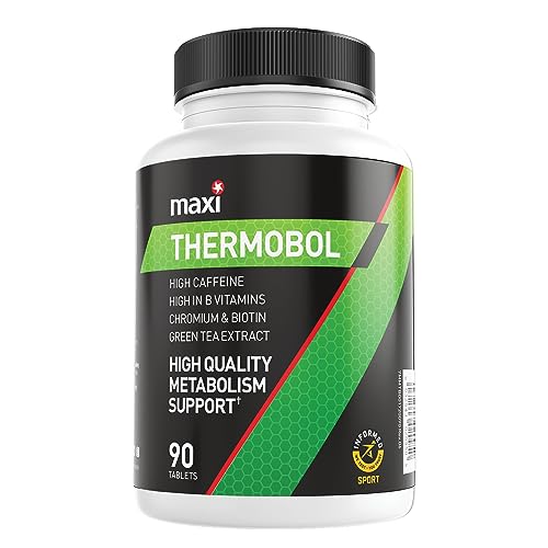 MaxiNutrition - Thermobol, Metabolism Supplement for Lean Muscle Support - Contains Chromium & Biotin, High in B Vitamins - 100mg Green Tea Extract, 130mg Caffeine per Serving, 90 Tablets