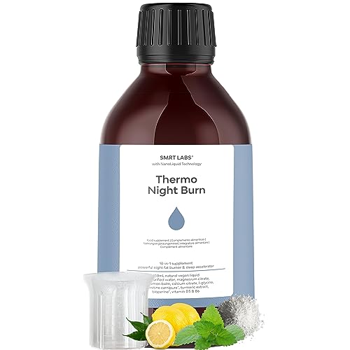 L Carnitine Thermo Night Burn, Night Shred, Night time Fat Burner, Weight Loss That Work Fast in Liquid Form, Fat Burners for Women Weight Loss & Men, Formula 10-in-1, Caffeine-Free & 100% Natural