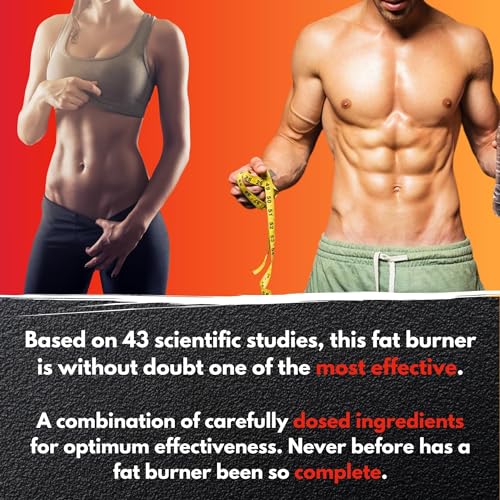New | Powerful Fat Burner | Based on 43 Scientific Studies | Highly Dose | Effective Ingredients | Increased Metabolism | Fat Removal | Energy | Appetite suppressant | Berberine