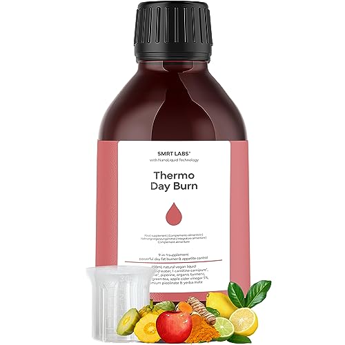L Carnitine Thermo Day Burn, Day Shred, Daytime Fat Burner, Weight Loss That Work Fast in Liquid Form, Fat Burners for Women Weight Loss & Men, Appetite & Hunger Control, Formula 9-in-1 & 100% Natural