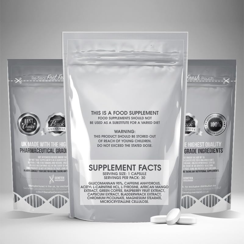 Thermo Fast Extreme Fat Burners – Fat Loss Max Strength Capsules for Women and Men – Lose Belly Weight Fast Glucomannan 95% Detox & Water Retention