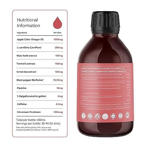 L Carnitine Thermo Day Burn, Day Shred, Daytime Fat Burner, Weight Loss That Work Fast in Liquid Form, Fat Burners for Women Weight Loss & Men, Appetite & Hunger Control, Formula 9-in-1 & 100% Natural