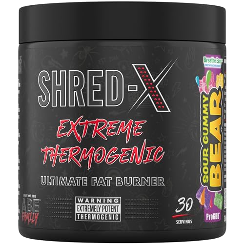 Applied Nutrition Shred X Fat Burner - ABE All Blak Everything Fat Burner, Thermo Weight Management (300g - 30 Servings) (Sour Gummy Bear)…