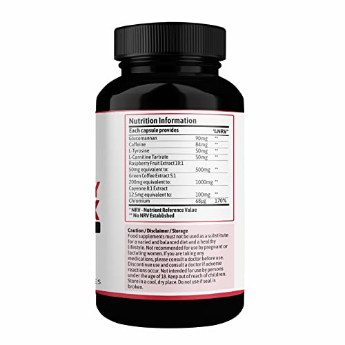 Powerful Fat Burner - Diet Pills for Weight Loss -100% Natural 8 Ingredient Complex - Raspberry Ketones - Keto Fat Burner for Men and Women – Energy Boost - Appetite Suprresant - (1 Month)