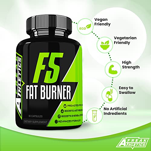 F5 Weight Loss Pills - Fat Burners for Men - Fat Burners for Women Weight Loss - 90 Capsules Fat Burner Suitable for Men & Women - UK Made