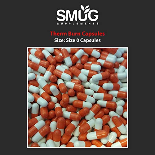 SMUG Supplements Therm Burn Capsules - High Strength Fat Burner and Weight Loss Pills - Includes Caffeine, Green Tea, L-Carnitine and Guarana Extract - Made in Britain