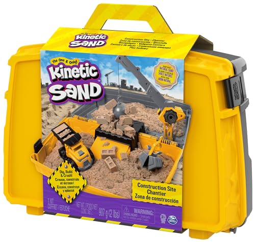 Construction Site Folding Sandbox with Kinetic Sand (8 words)