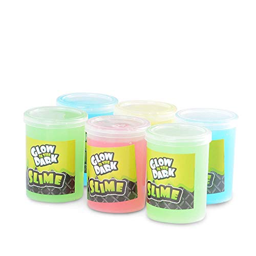 Glow in The Dark Slime - 6 Pack - Assorted Neon Colors