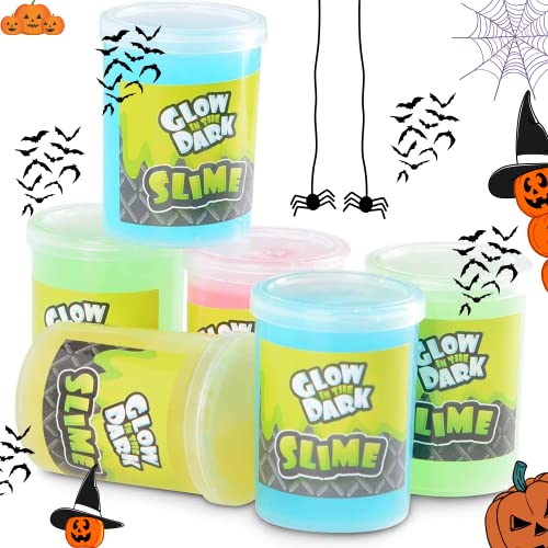 Glow in The Dark Slime - 6 Pack - Assorted Neon Colors