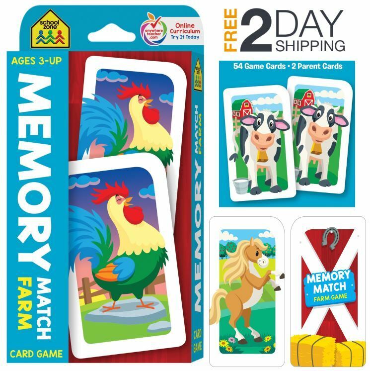 Farm Animals Memory Game for Toddlers and Kids