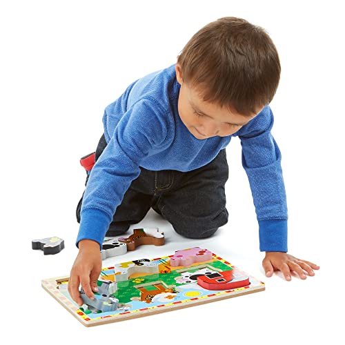 Farm Wooden Chunky Puzzle - Animal Toys for Toddlers