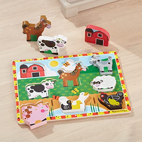 Farm Wooden Chunky Puzzle - Animal Toys for Toddlers