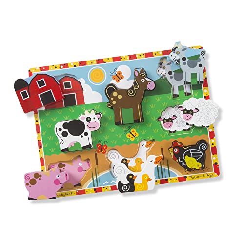 Farm Wooden Chunky Puzzle - Animal Toys for Toddlers