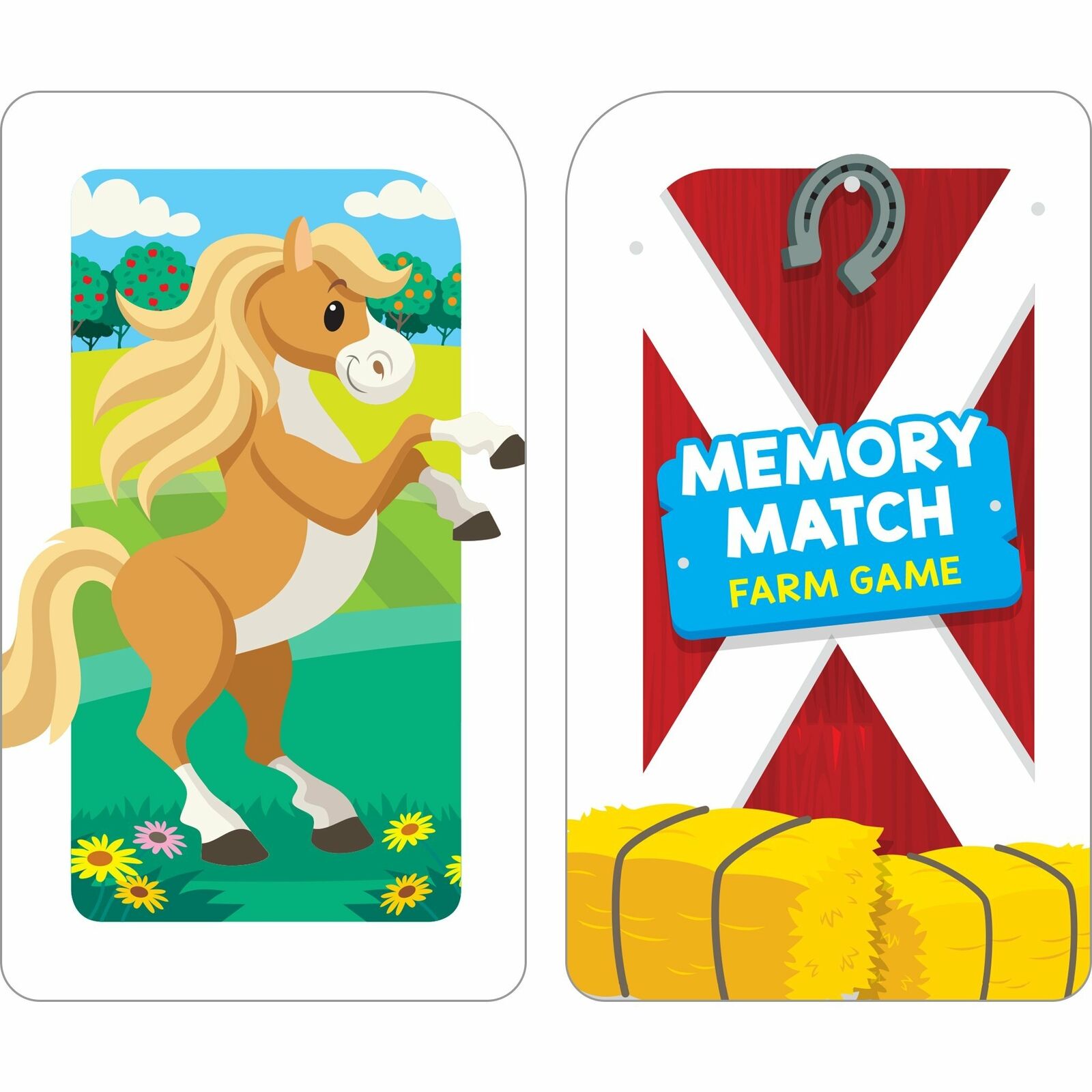 Farm Animals Memory Game for Toddlers and Kids