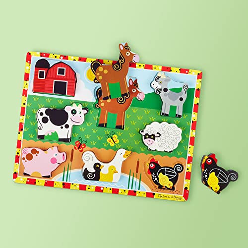 Farm Wooden Chunky Puzzle - Animal Toys for Toddlers