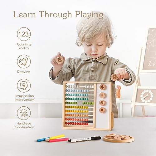 Wooden Abacus Beads Counting Toys for Toddler