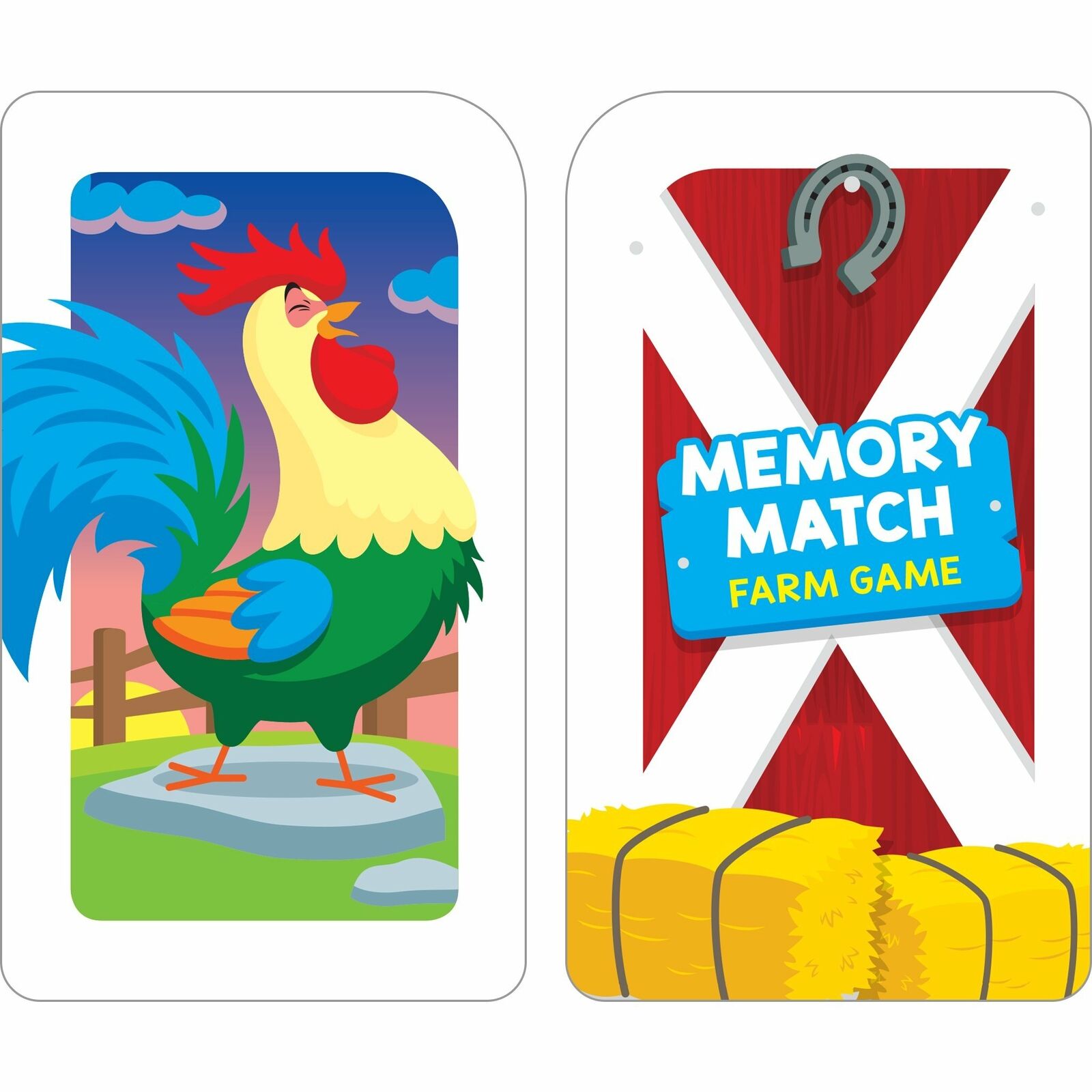 Farm Animals Memory Game for Toddlers and Kids