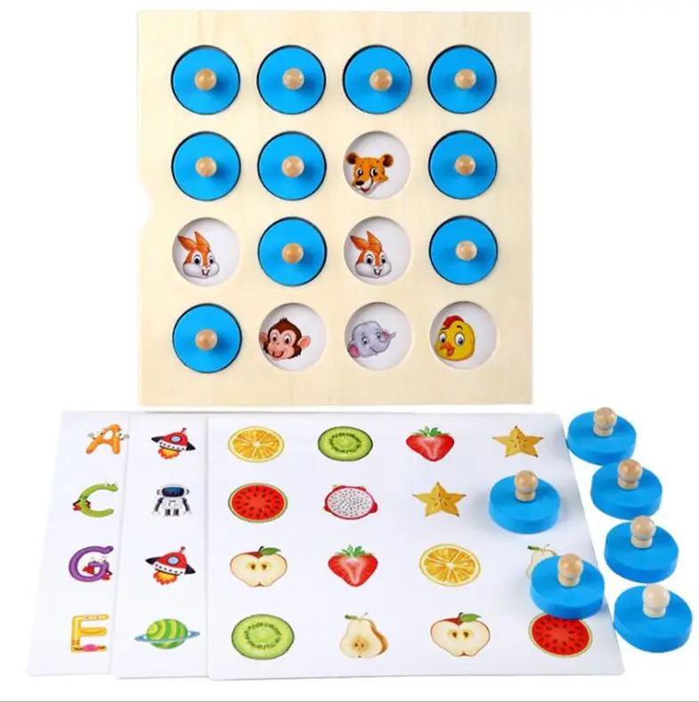 Wooden Memory Chess Game - Educational Toy for Toddlers