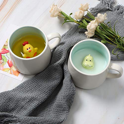 Handmade White Dinosaur 3D Coffee Mug