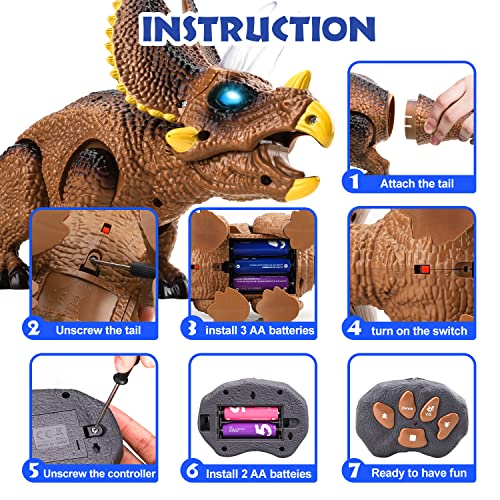 Remote Control Triceratops Dinosaur Toy