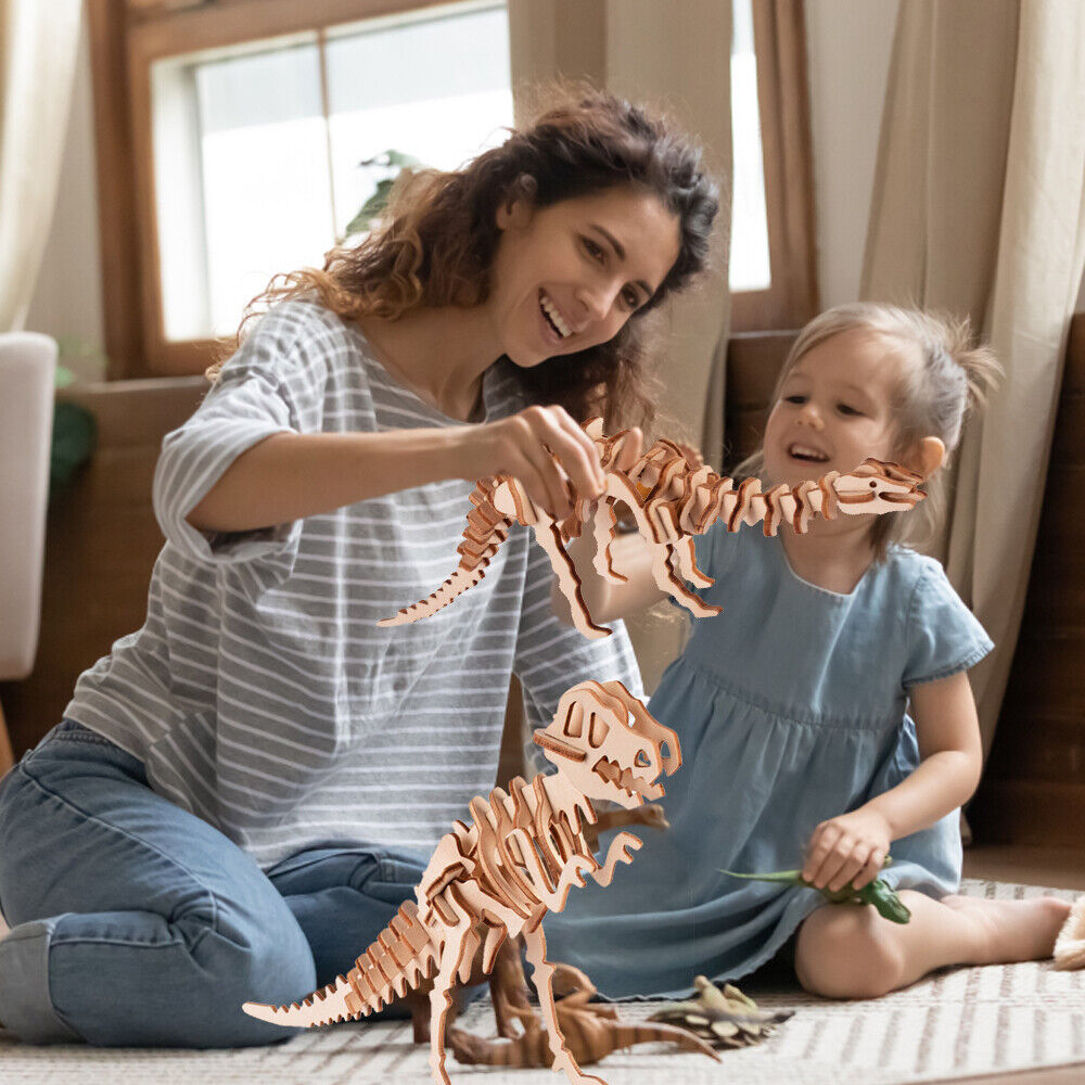 Wooden Dinosaur Skeleton Puzzle - 4 Pieces