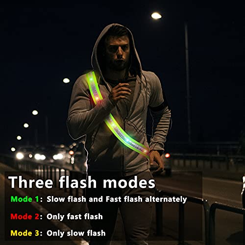 OLIKER LED Reflective Running Sash (Green)