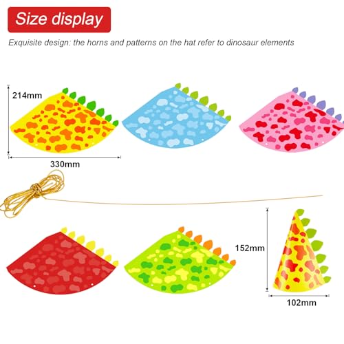 Dinosaur Party Hats - DIY Craft Kit, 20pcs