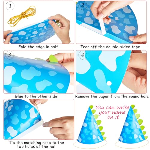 Dinosaur Party Hats - DIY Craft Kit, 20pcs