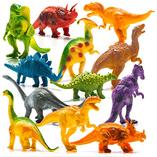 PREXTEX Dinosaur Toy Figures & Educational Book Set