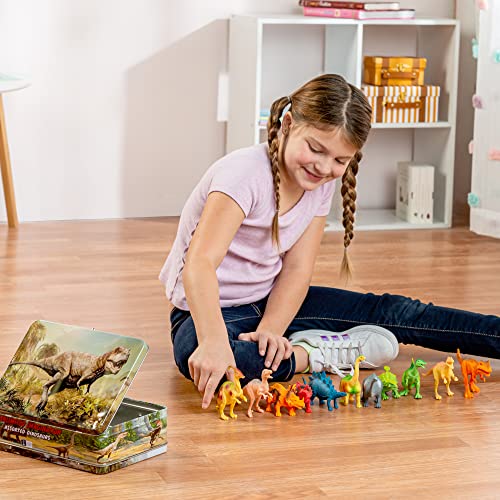 12 Realistic Dinosaur Figures with Storage