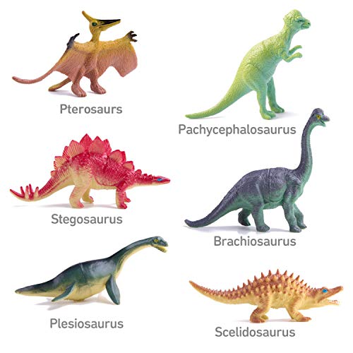 Realistic 12-Pack Dinosaur Figures with Book