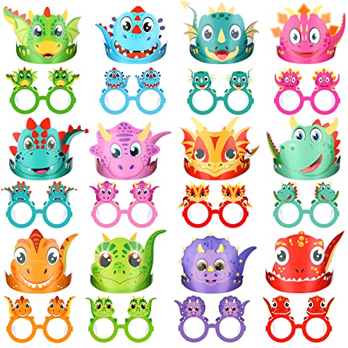 48 Pcs Dinosaur Party Hat & Glasses Set
