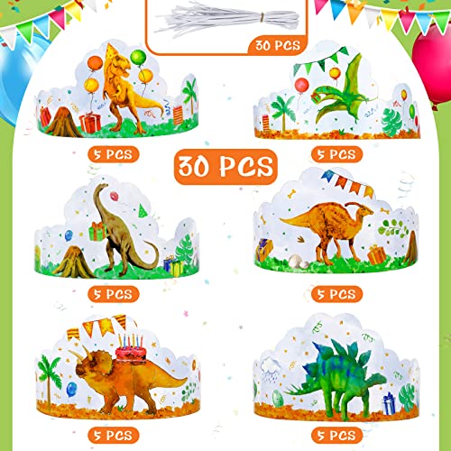 Dinosaur Party Hats - 30 Pack