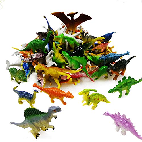 78 Mini Plastic Dinosaur Figures by OuMuaMua