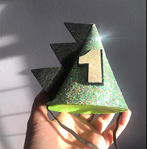 Green Dinosaur 1st Birthday Crown Hat