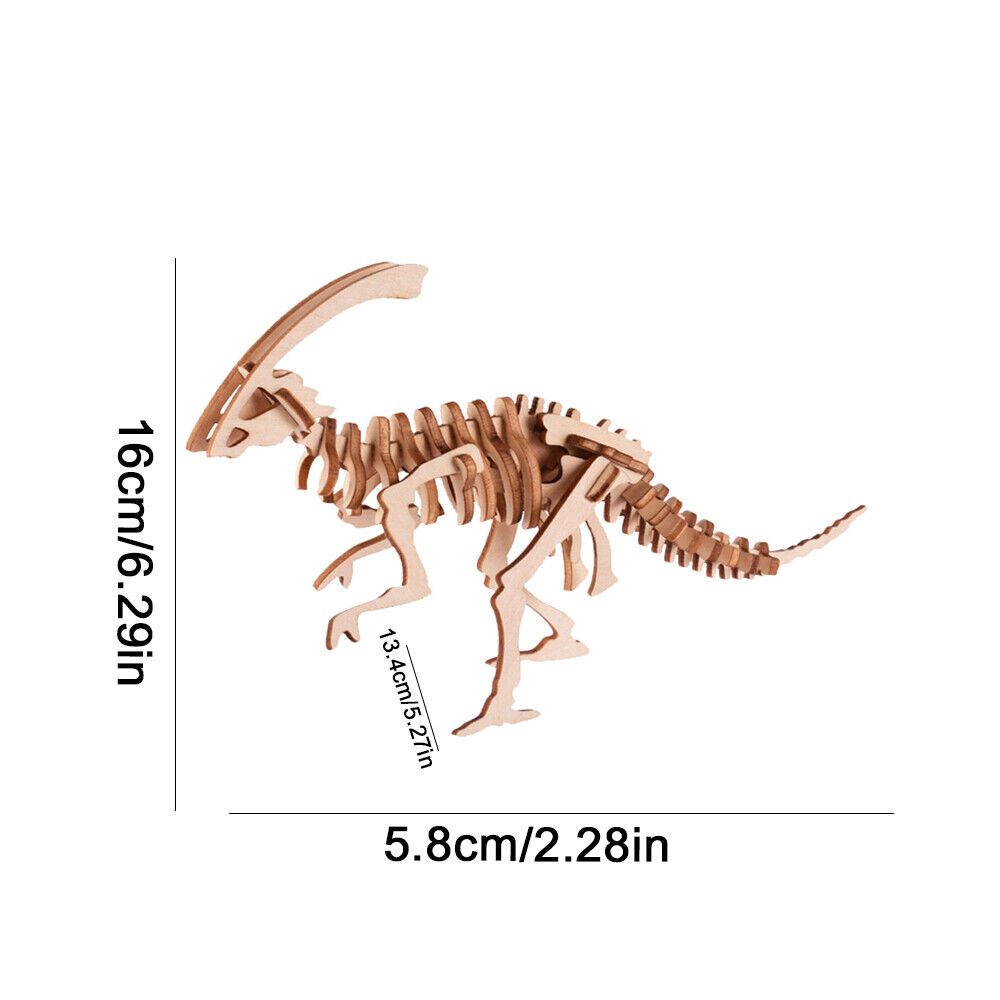 Wooden Dinosaur Skeleton Puzzle - 4 Pieces