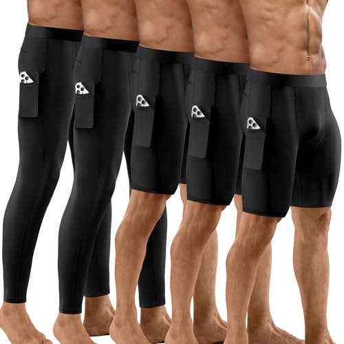 Niksa Men's Compression Running Shorts - 5 Pack