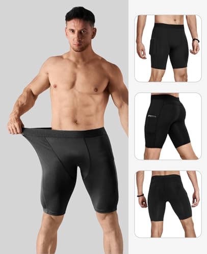 Niksa Men's Compression Running Shorts - 5 Pack