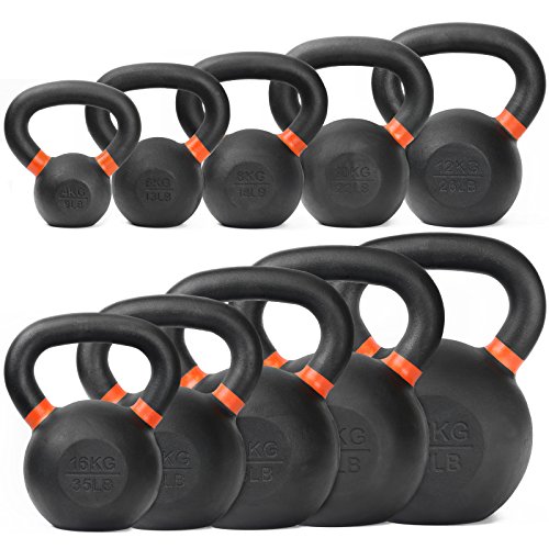 16kg Mirafit Cast Iron Kettlebell - Home Fitness