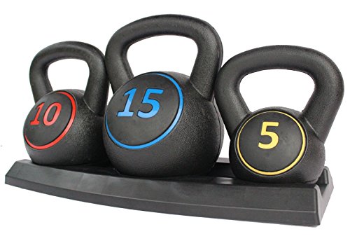 3pc Kettlebell Weight Set with Stand - Various Weights
