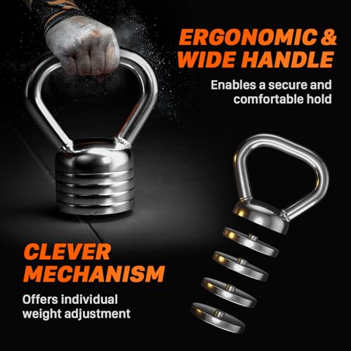 Northdeer Adjustable Kettlebell Set - Steel Weights for Home Gym
