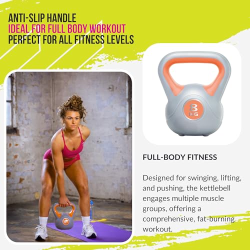 Orange 8kg Kettlebell for Home Workouts by Urban Fitness