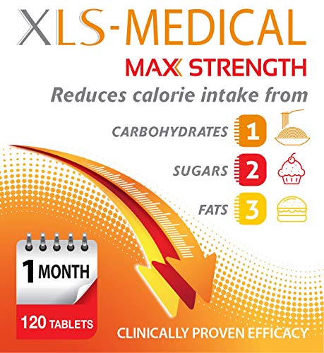 XLS Max Strength Tablets - Reduce Calories, Weight Loss - 120 Tablets